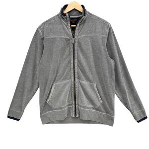Johnston Murphy Knit Jacket Mens Gray Cotton Full Zip Long Sleeve Size S